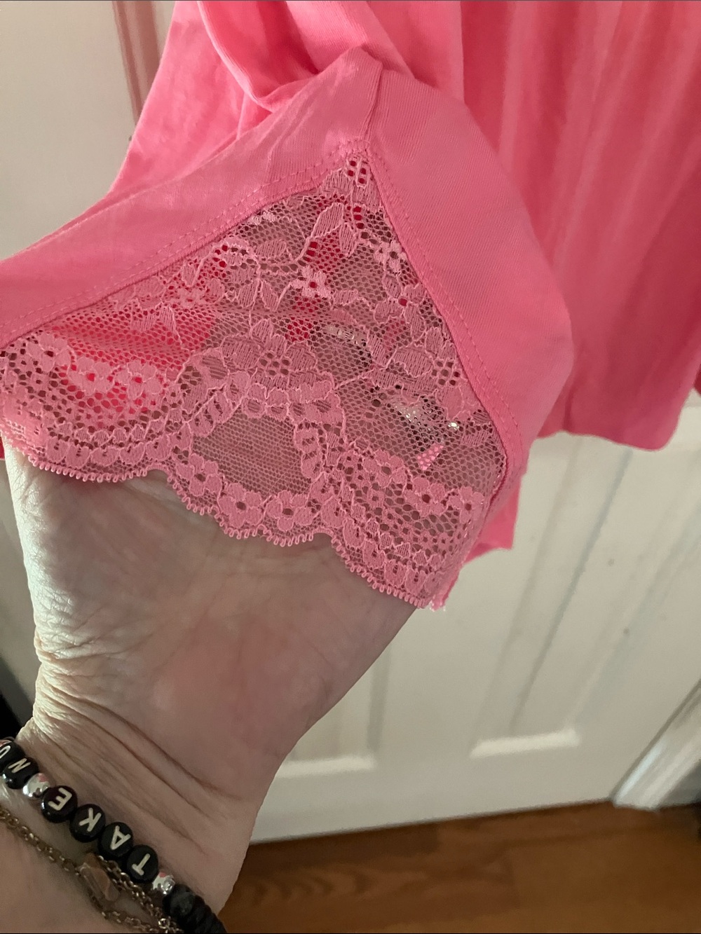 Super Soft by Torrid Sleep Size 1 (14-16) Pink Racerback Lace-Trim Romper - Picture 4 of 7